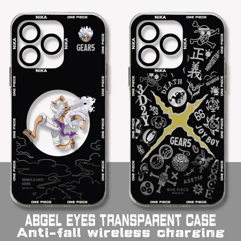 4 Confezioni Anime Character Custodia per Xiaomi Redmi Note 13 5G 6.67 Pollici, Manga Zoro Gear 5 Sun God Nika Motivo Antiurto Anti-caduta Protezione Della Lente Case TPU Silicone Cover
