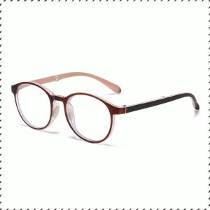 Reading Glasses Single Light Ultra Hd Retro Comfortable to Wear Small Round Frame Portable