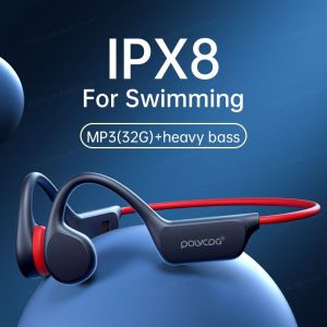 POLVCDG-X7 IPX8 Waterproof Earbuds Wireless Earbuds Bluetooth Earphone Professional Sports Headphones Swimming Headphones Suitable For Outdoor Activities Openrun X7 Bone Conduction Headset