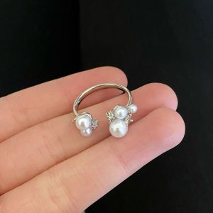 Korean Pearl Open Ring Luxury Niche Design Personalized Ring for Women Temperament Pearl Ring