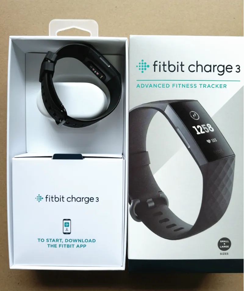 New Original Fitbit Charge 3 Advanced fitness Tracker with Heart Rate Sleep Tracking 7 Day Battery Seller Warranty Charger Large and Small Band Whole set Package included Lazada Singapore