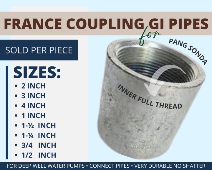 France Coupling French Coupling for GI Pipes Coupling Size 1" , 11/2