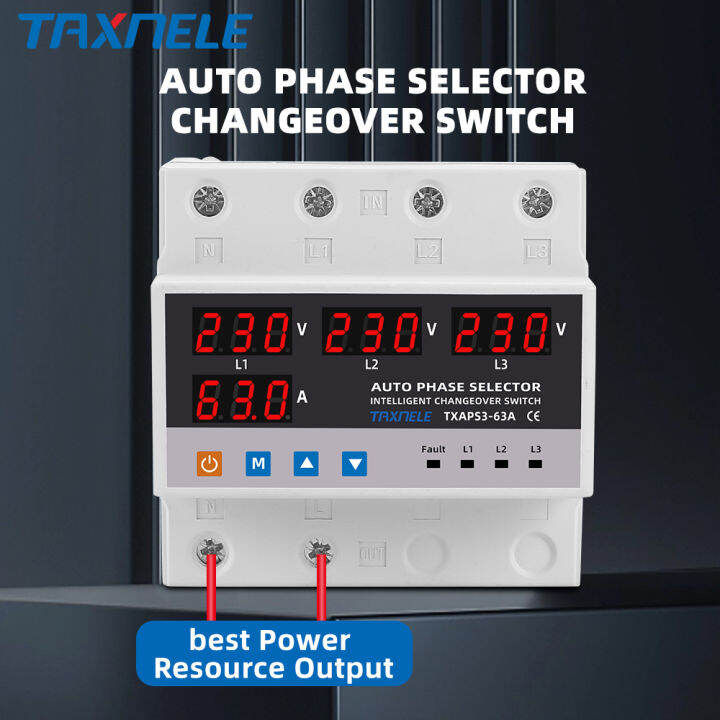 63A 100A Over Current Limiter ATS Automatic Transfer Switch Over Under ...