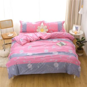 Brushed Cotton Four-Piece Bedding Set Quilt Cover Bed Sheet 0.6m Single Dormitory 1.5 Rice Bed Sheet Bedding 4 Set LZD