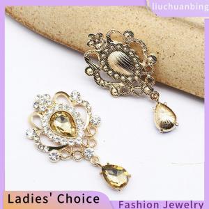 [Hot Sale Jewellery]liuchuanbing 32x60MM for Needlework Rhinestone Button Hair Manualidades Accessories Diy Flat back Brooch Jewelry Accessories