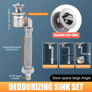 Flexible Kitchen Drain Pipe Anti-odor And Anti-blocking Sink Pipe Single Or Double Garbage Trap Sink Accessories for Bathroom Basin or Kitchen Sink