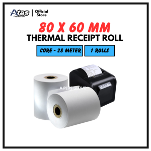 80mm x 60mm Thermal Receipt Paper Rolls Kertas Resit Gulung Credit Card Cash POS Printer Paper Roll
