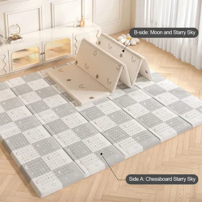 MARINI Có thể gập lại Thảm tập bò cho bé Bọt mềm 200180cm Thảm hoạt động cho trẻ em Thời trang Chống nước Thảm trẻ em