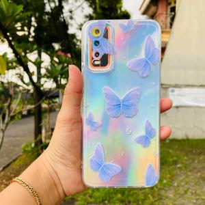 Case Hologram Fashion BUTTERFLY OPPO A7 A12 A5S A15 A57 2022 A77S A58 4G Casing Hologram Aurora Aero Case