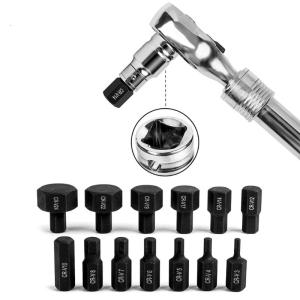 14Pcs Hexagon Bit Socket Set 3-24mm Allen Key Hex Wrench Head Tool For Ratchet 1/2 inch Drive Screw Driver