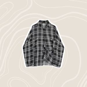 One Set 2in1 | Kemeja Flanel Kotak Wanita + Dress Pendek Tali | - KA115