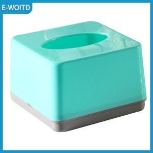 【E-WOITD】 Commercial Grade Square Plastic Tissue Box Home Restaurant Living Room Drawer Type Can Print Logo Easy To Assemble Tissue Box