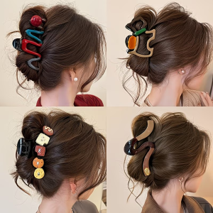 Wave Big Grips Hairpin Hair Clamp for Woman New High-end Large-size Shark Clip Back Head Clip Hair Accessories