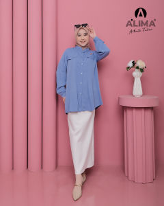Elina Blouse Polos Baju Kemeja Atasan Wanita Bahan Rayyon Lengan Panjang