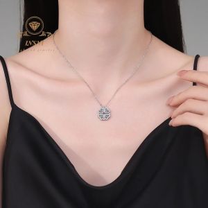 Diamond Inlaid Moissanite S925 Silver Heart-shaped Clover Combination Necklace Jewelry Affordable Luxury Design for Girls Gift