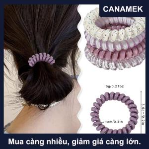 【CANAMEK】 4 cái của phụ nữ xoắn ốc tóc quan hệ điện thoại dây tóc dây tóc Vòng đàn hồi ban nhạc cao su scrunchies mũ nón Phụ kiện tóc