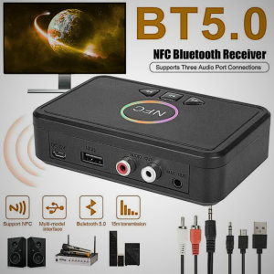 KING TaffSTUDIO Audio Bluetooth 5.0 Receiver Adapter NFC RCA AUX - D10