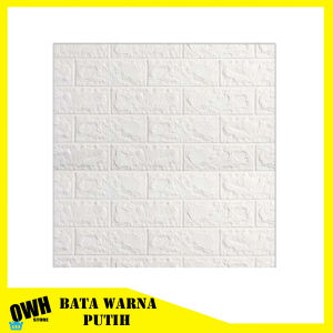 Paket Wallpaper Dinding 3D Isi 10 Lembar Motif Batu Bata Putih Murah