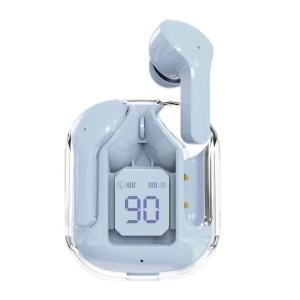 TWS หูฟังบลูทูธไร้สาย  V5.3 หน้าจอแสดงสถานะ ลดเสียงรบกวนพร้อมไมโคโฟน สไตล์หรูหราโปร่งใส ใช้งานได้ทุกรุ่น