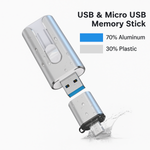Portable 1TB push-pull 3-in-1 USB flash drive1TB推拉三合一U盘