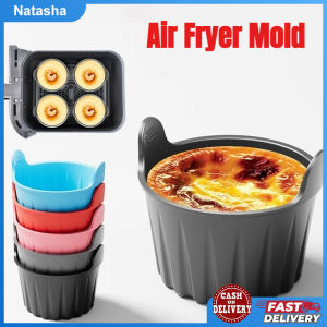 Silicone Air Fryer Mold Oil-Free Fryer Tray Muffin Cup Mold Oven Cake Mold Egg Tart Mold Air Fryer
