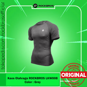 Kaos Olahraga Rockbros LKW008 Abu Atasan Baju Training Gym Lari Fitness Running Pakaian Sport Olah Raga Pria