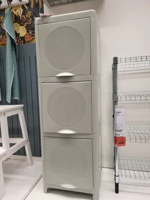 IKEA IVÖSJÖN อีเวอชอน ตู้มีหน้าบาน สีเขียว 33x34x99 ซม. ตู้เก็บของห้องน้ำ ตู้ทรงแคบ ประหยัดพื้นที่ ( 705.731.75) | IK. Seller