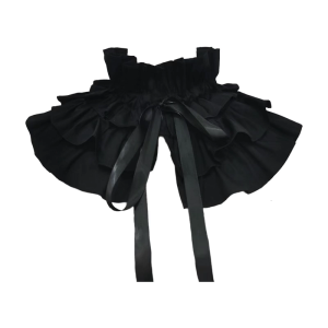 Vintage Tie Lace Collar With Layered Ruffle Comfortable Cotton For Women Fashion Elegant Lapel