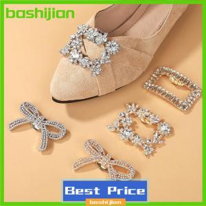 bashijian 1pcs thời trang sáng bóng pha lê giày trang trí Clip phụ nữ Giày Khóa Phụ Kiện cao gót vuông thạch có thể tháo rời giày trang trí hoa