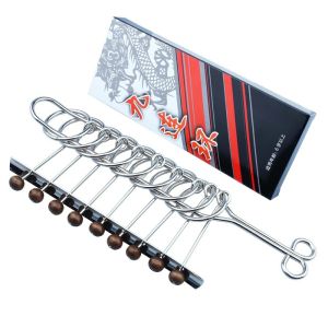Bộ đồ chơi trí tuệ tháo lắp vòng sắt thông minh trò chơi gỡ rối thử thách trí não cho bé-HAUSE