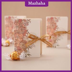 Mazhaha 1pc Book Shape Gift Box Ith Ribbon Paperboard Candy Chocolate Present Packaging Box For Wedding Birthday Mothers Day