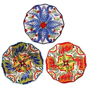 ชุดอุปกรณ์บนโต๊ะอาหารจานอาหารเซรามิกเพ้นท์สีด้วยมือสไตล์โบฮีเมียน OMK