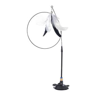 ER52858 Detachable Suction Cup Cat Teaser Stick Bite Resistant Feather Cat Wand with Bell Cat Playing Teaser Wand Funny Handheld Kitten Interactive Toys Self Happy