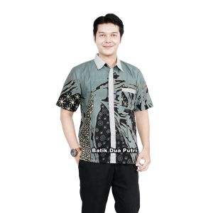Batik Wanita Modern Kemaja Pria Couple Trendy Baju Kerja Batik Dua Putri- [ sku Acar ]