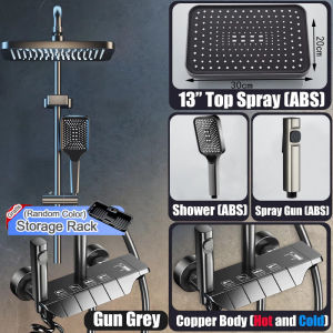 4 in 1 Shower Kamar Mandi Satu Set Tampilan LED Kepala Shower Kamar Mandi Premium Kepala Shower Set