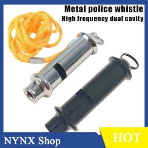 [NYNX] High Quality With Neck Chain Metal Whistle Stainless Steel Yellow Lanyard Police Whistle High Frequency Lifesaving Whistle