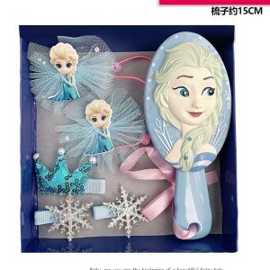 Phụ Kiện Tóc Cho Bé Gái Hộp Kẹp và Lươc Công Chúa Elsa Đáng Yêu Phong Cách Hàn Quốc