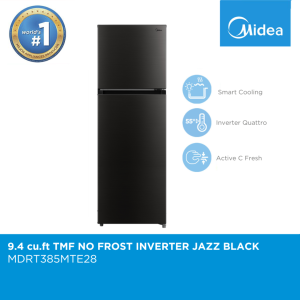 Midea 7.2/9.4/11.9 cu. ft. Top Mount Freezer No Frost Inverter Refrigerator Jazz Black