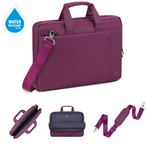 RIVACASE 8231 15.6" Laptop Carry Bag Water Resistant Notebook Briefcase with Shoulder Strap
