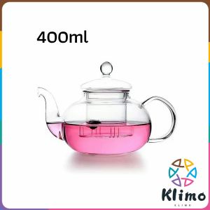 KLIMO Heat-resistant Glass Tea Set with Filter Tea Pot Transparent Teapot 400ml 600ml
