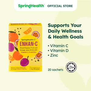 SpringHealth® ENHAN-C® Mixed Passion Fruit and Orange Juice Drink with Vitamin C D and Zinc (20S) 【Exp: July 2027 】