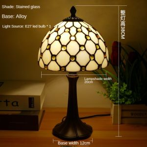 Glass Table Lamp Iron Base Table Light Bedroom Bedside Romatic Night Light Creative Warm Night Light LED Bulb Provided
