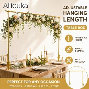 Adjustable Table Arch Stand Metal Backdrop Rod With Clamp For Wedding Birthday Party Decor