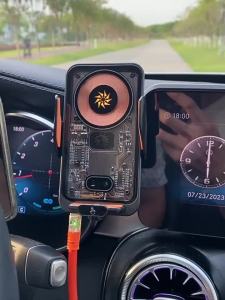 Super Fast Charging Car Phone Holder New Transparent Magnetic Wireless Charger Navigation Fixed Support Stand Cross-Border