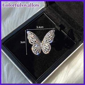 Colorfulswallow Zircon bướm Vòng đá quý đá mở phóng đại Lớn Knuckle Nhẫn
