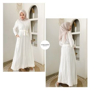 LIZZA DRESS - FLOTTILICIOUS / Dress Wanita Polos SImpel Lebaran Cantik / Eid Series / Gamis Muslim Kekinian