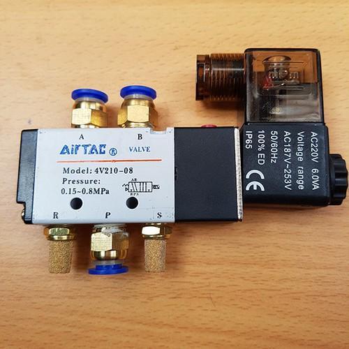 Van điện từ Airtac 4V210-08, Van khí nén, Van chia khí 4V210-08 ( Van 5 ...