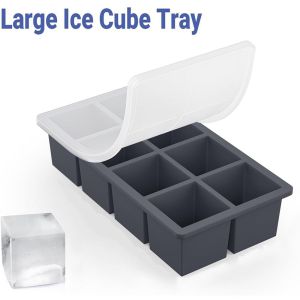 ZYJC BPA Free Large  Ice Cube Tray Silicone 4/6/8/12 Grids Square Ice Mold Multifunctional Reusable Ice Cube Maker Kitchen Tools