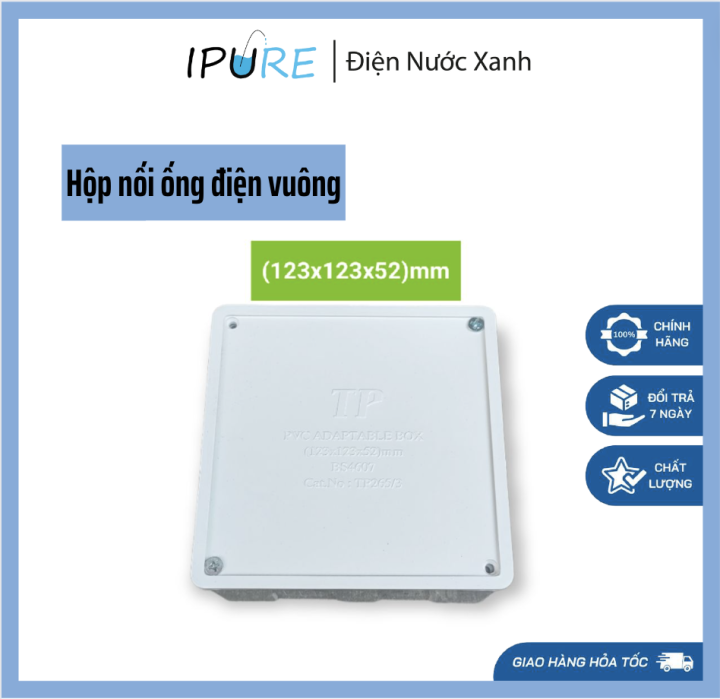 Hộp box nối dây điện Vuông hiệu Tiến Phát có lỗ chờ ống Pvc phi 20 chất ...