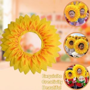 Perfect Mom and Baby Sunflower Headband Headgear Costume Prop Silk Flower For Kids Adults Dance Party Cosplay Festival